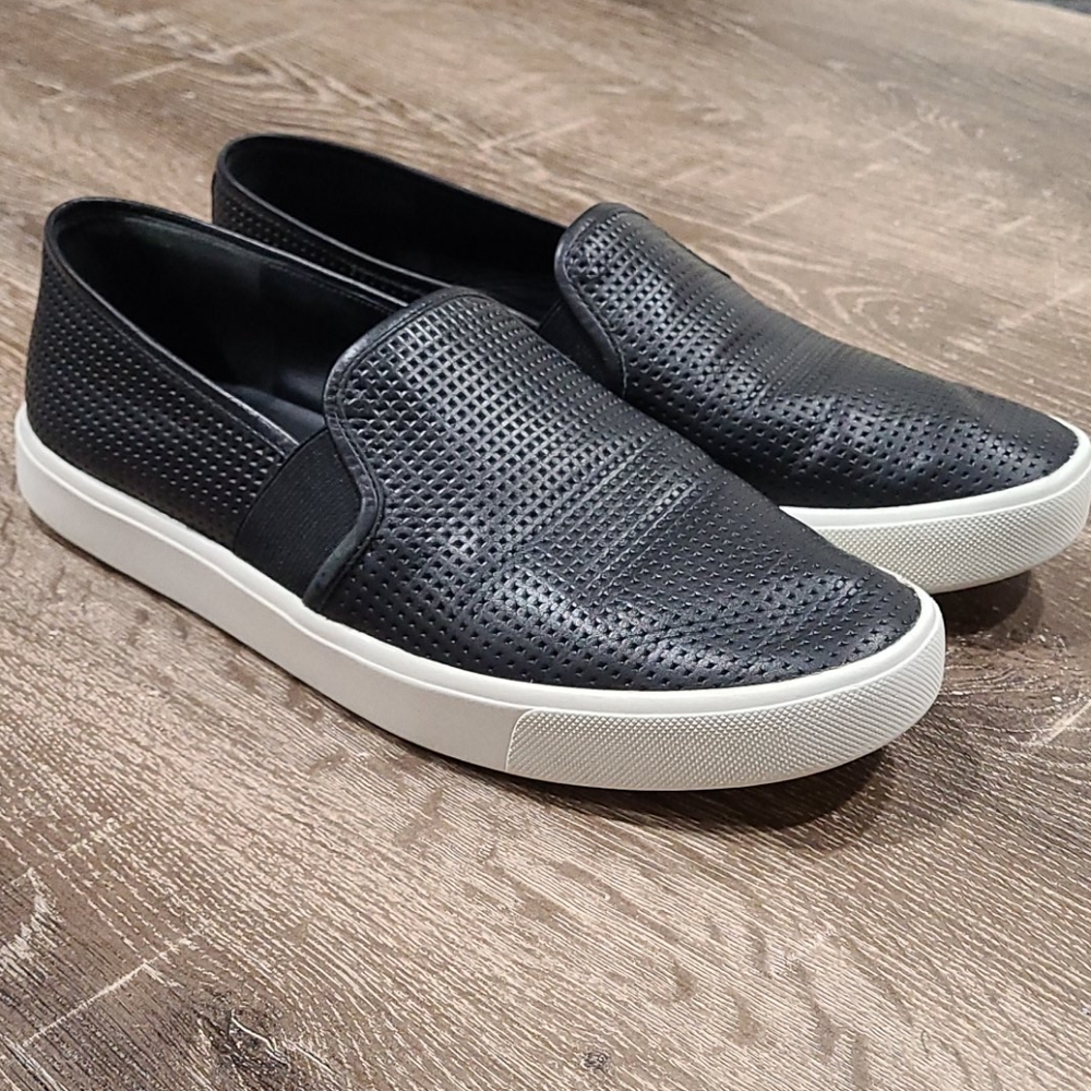 Vince Blair black perforated leather sneakers 7.5